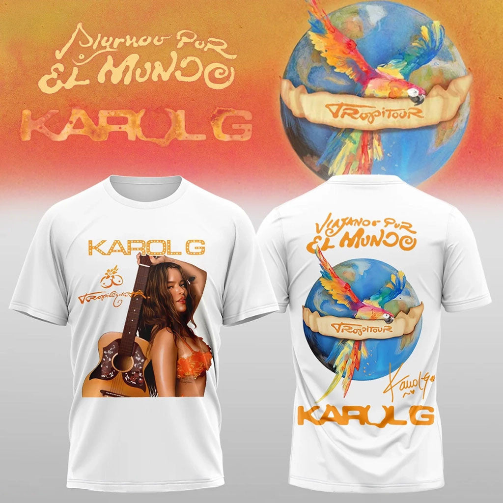 Karol G Nos Vamos De Tour 2026 T-Shirt White Karol G Merch Present For Music Lovers - Merchluma