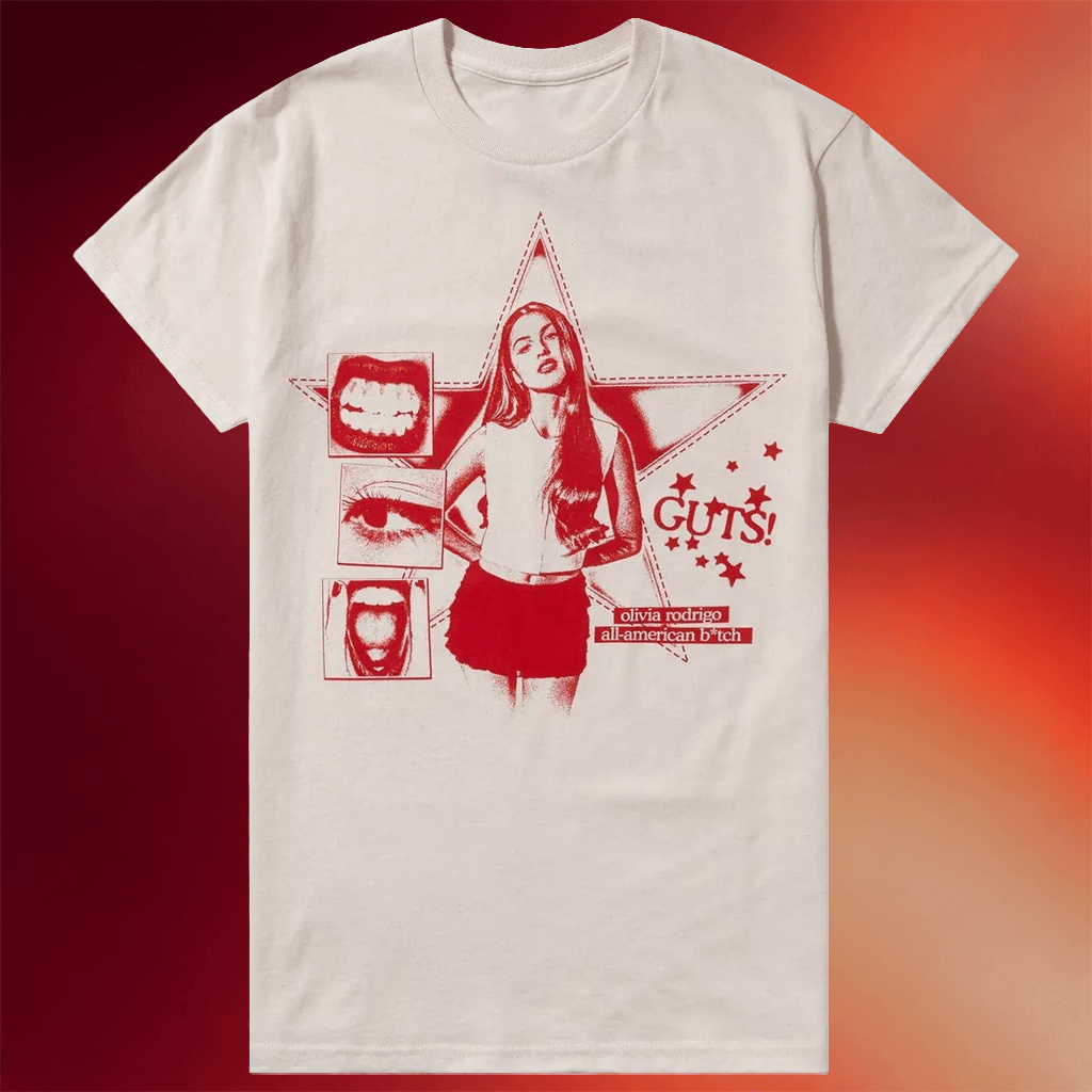 Olivia Rodrigo Merch Guts Star T-Shirt Best Gifts For Music Lovers - Merchluma