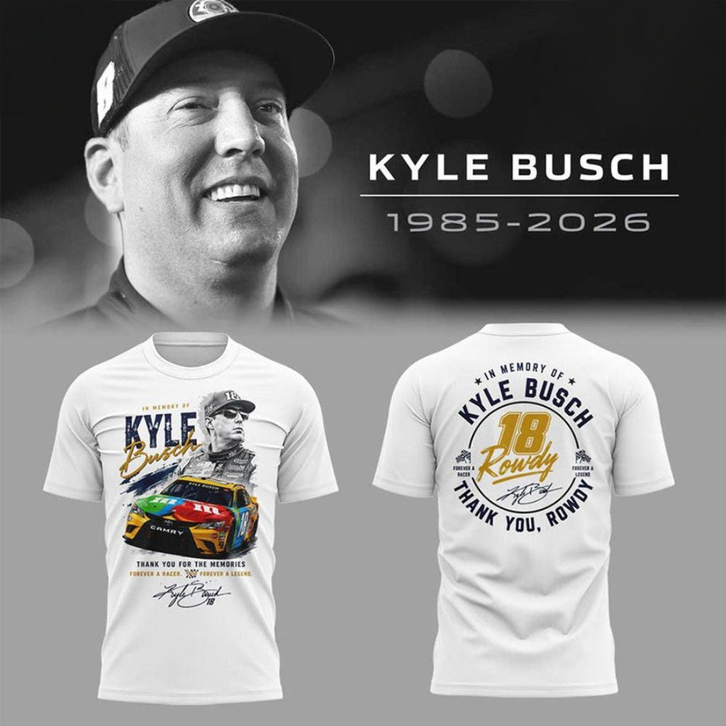 Kyle Busch 1985 2026 In Memory Of Legend Commemorative T-Shirt RIP Kyle Busch Merch - Merchluma