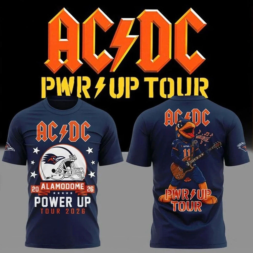 ACDC X UTSA Roadrunners Football Power Up Tour 2026 T-Shirt ACDC Merch Music Lover Gifts - Merchluma
