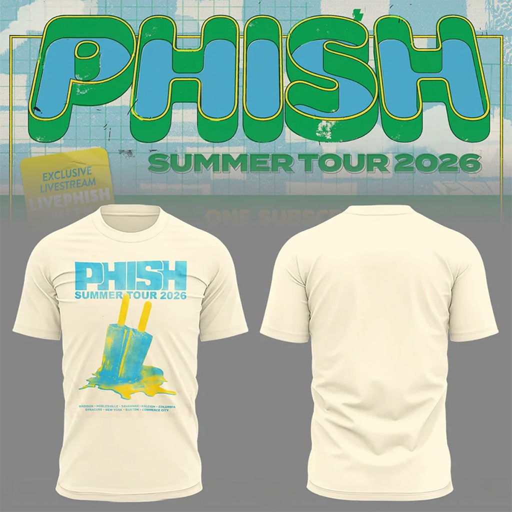 Phish Melted Pop Summer Tour 2026 T-Shirt Phish Merch Gift Ideas For Rock Band Fans - Merchluma