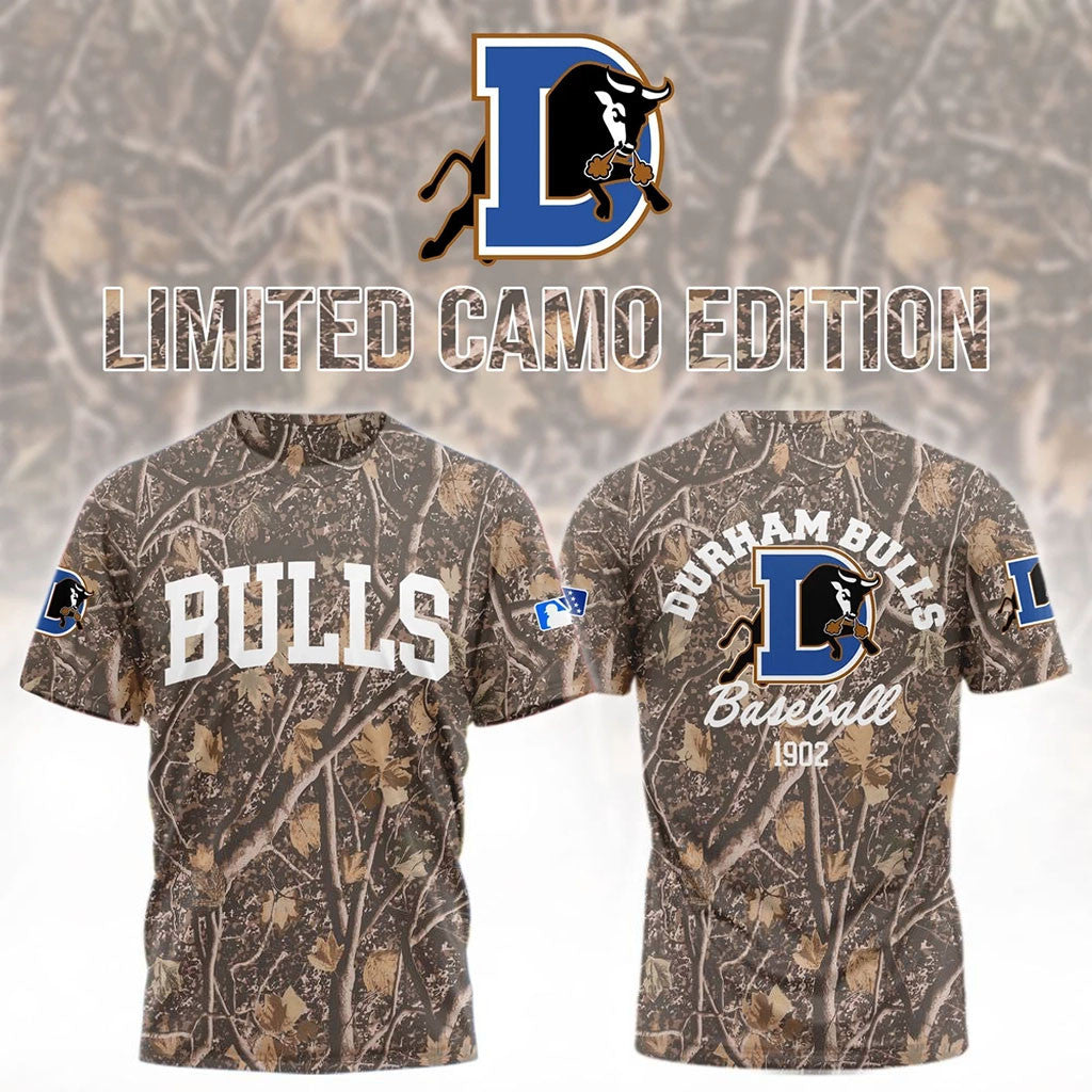 Durham Bulls 2026 Camo T-Shirt Game Day Shirt Durham Bulls Merch Present For Baseball Fan - Merchluma