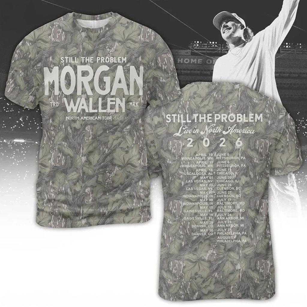 Morgan Wallen Tour Merch MW Still The Problem Tour 2026 Camo T-Shirt Gift For Music Lover - Merchluma