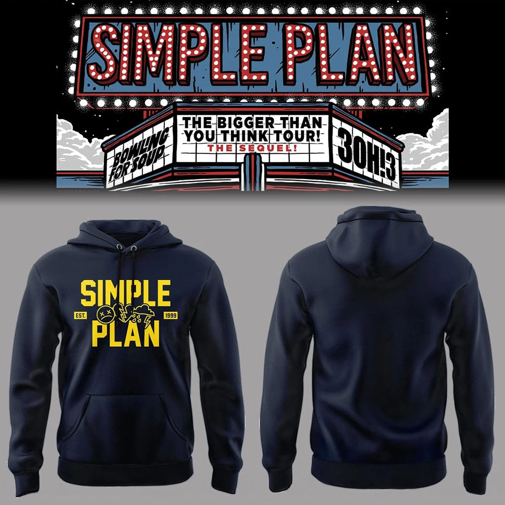 Simple Plan Bigger Than You Think Tour 2026 Hoodie Simple Plan Merch Gift For Rock Band Fans - Merchluma