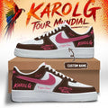 Personalized Karol G Merch Viajando Por El Mundo Tropitour Sneakers Best Gift For Music Fans - Merchluma