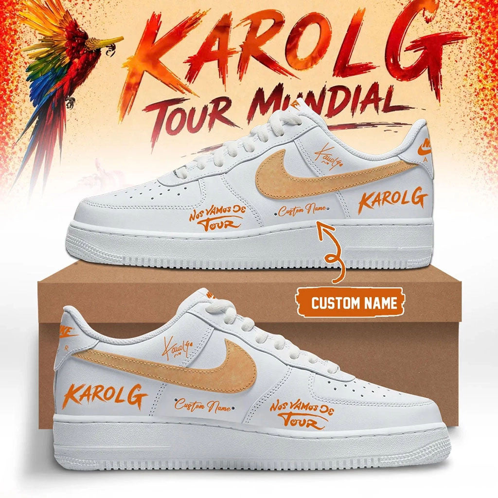 Personalized Karol G Nos Vamos De Tour 2026 Shoes Sneakers Karol G Merch Fan Gift Ideas - Merchluma