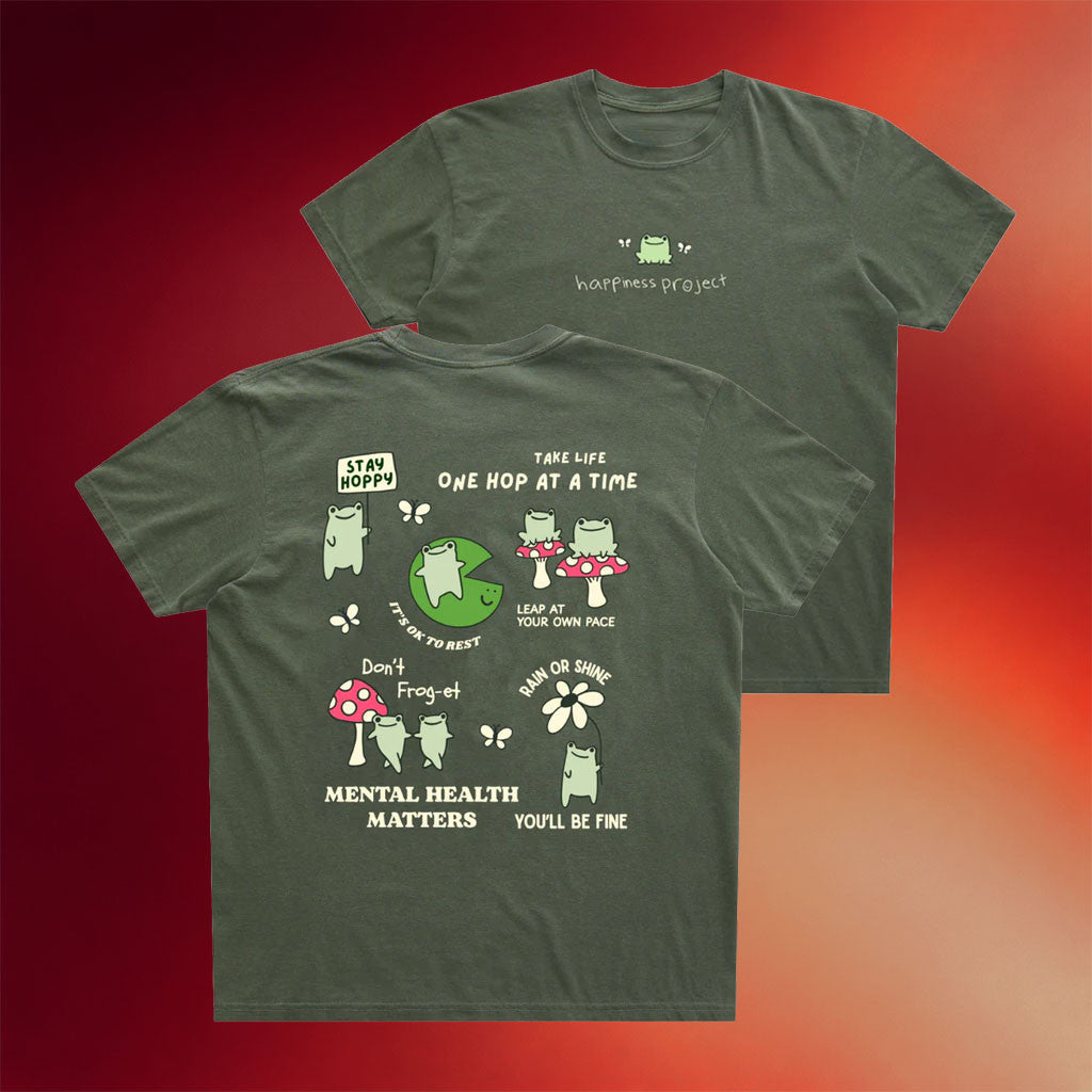 Happiness Project Merch 2026 Frog T-Shirt Mental Health Awareness Shirt Present For Besties - Merchluma