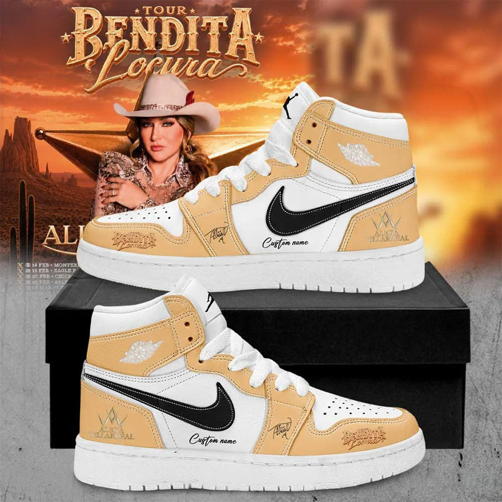 Personalized Alicia Villarreal Bendita Locura Tour 2026 Shoes Sneakers Alicia Villarreal Merch - Merchluma