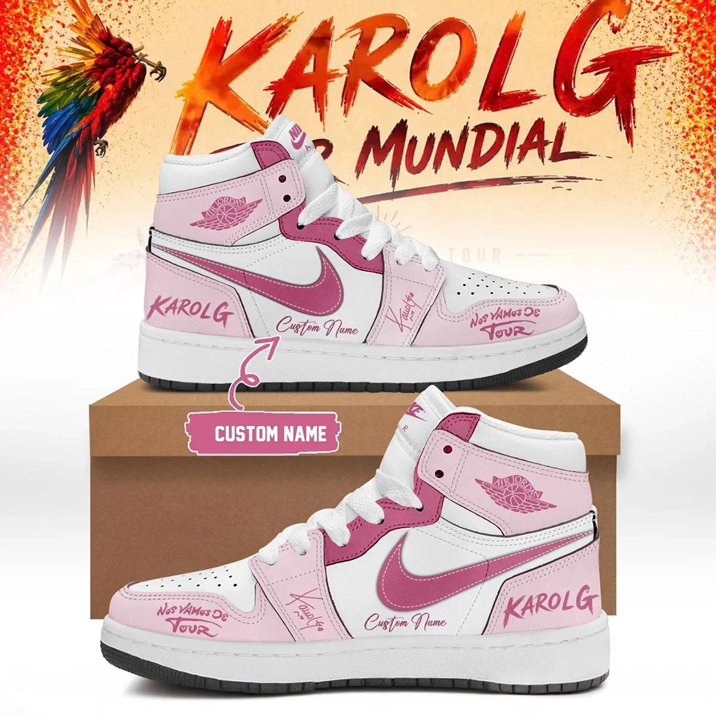 Personalized Karol G Viajando Por El Mundo Tropitour Shoes Sneakers Karol G Tour Merch 2026 - Merchluma