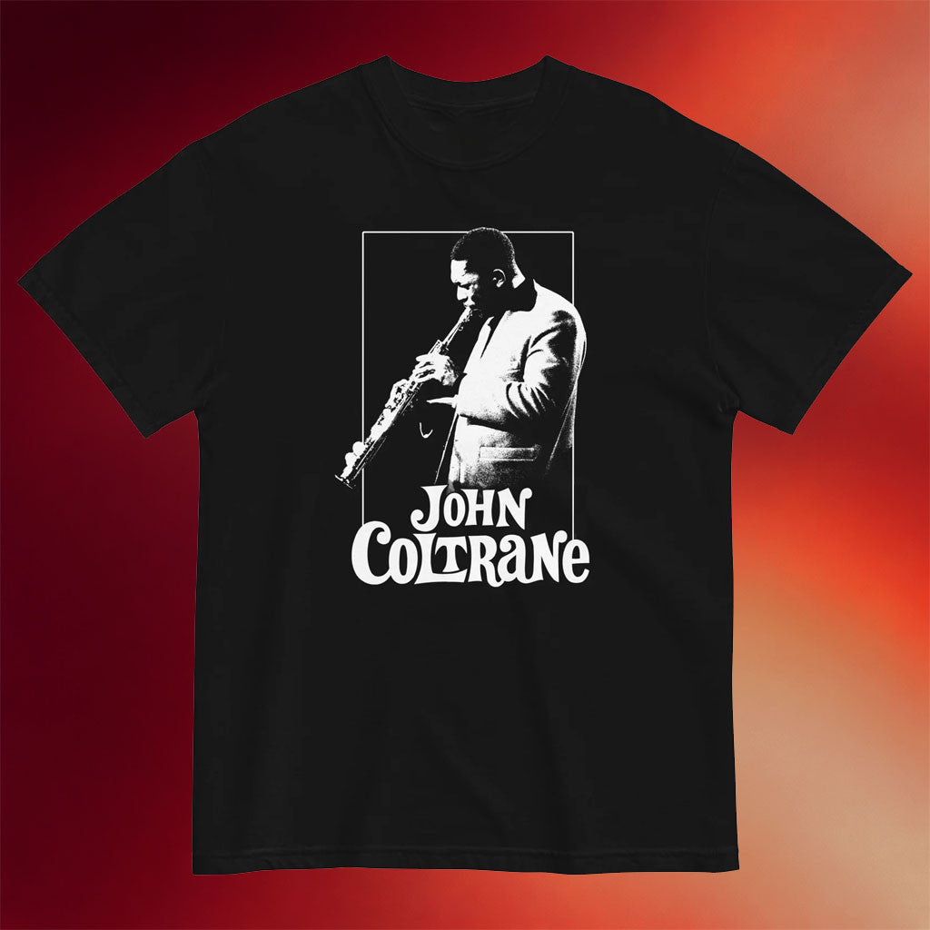 John Coltrane Merch 2026 Posterized Photo T-Shirt Black Cool Gifts For Music Lovers - Merchluma