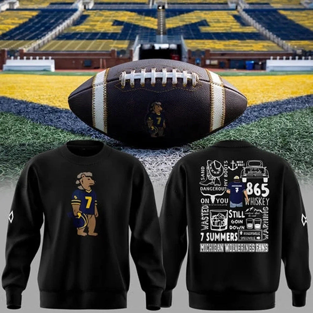 Michigan Wolverines Football X Morgan Wallen Black Sweatshirt MW Still The Problem Tour Merch - Merchluma