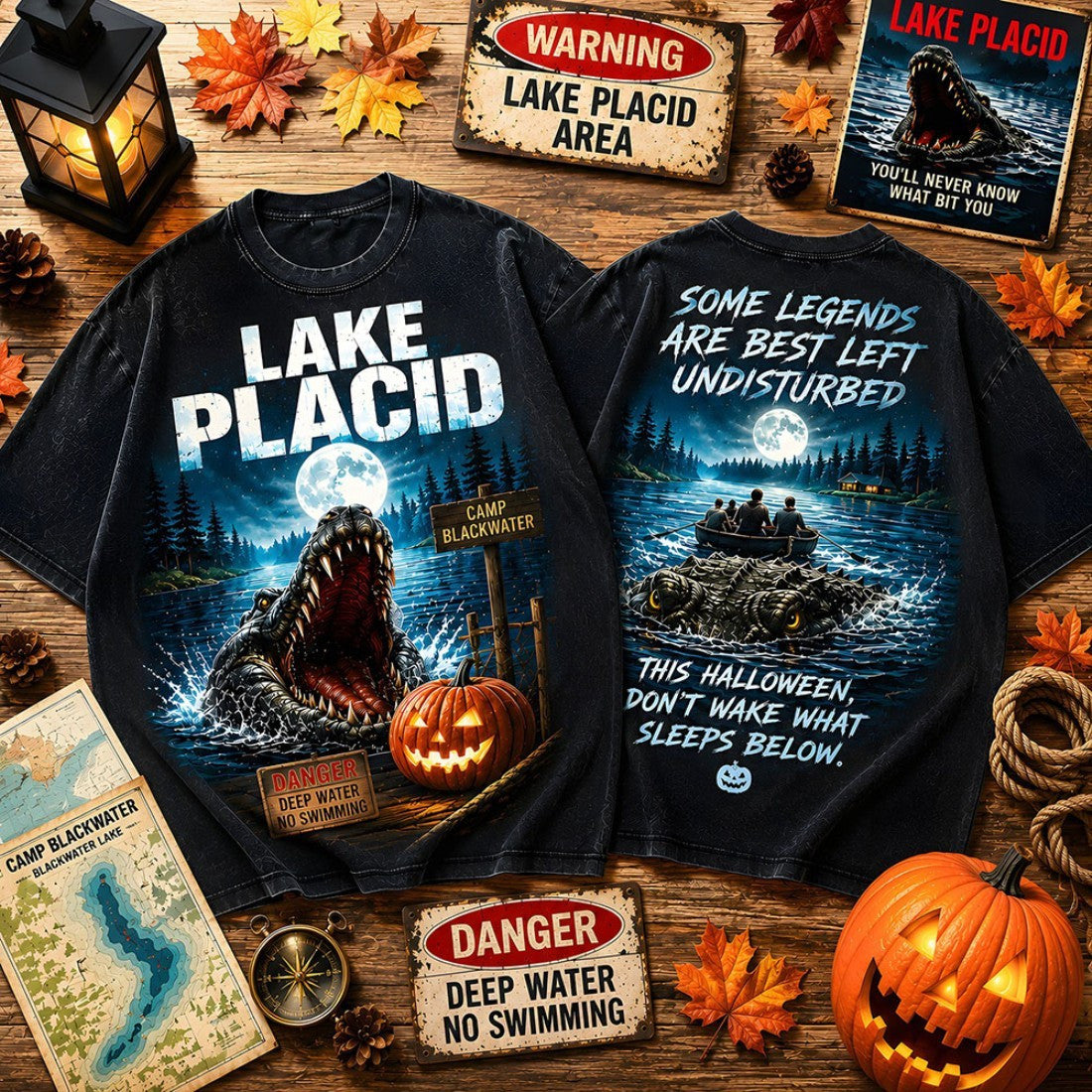 Lake Placid Halloween Killer Crocodile Horror Movie Wash T-Shirt Lake Placid Merch Fan Gifts - Merchluma