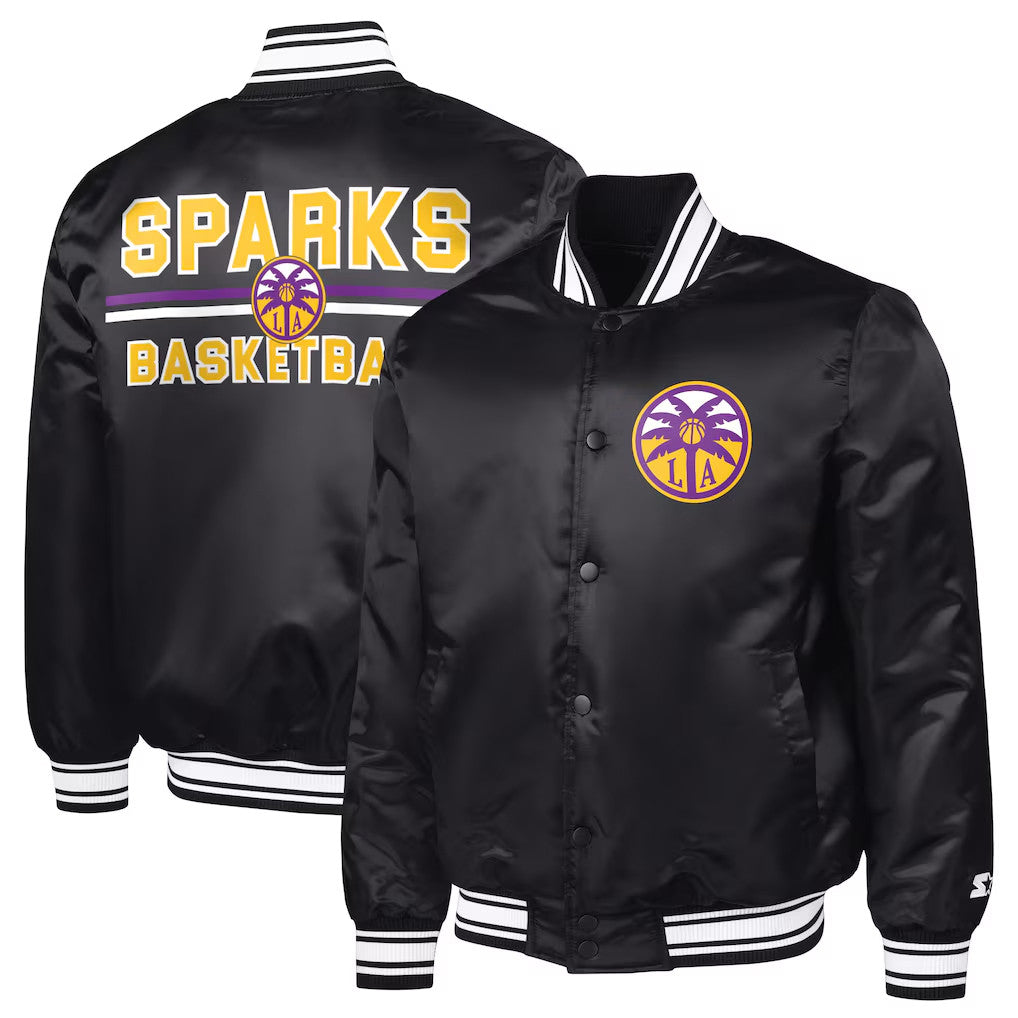 Los Angeles Sparks Merch 2026 Los Angeles Sparks Starter Black Varsity Jacket Gift For Husband - Merchluma