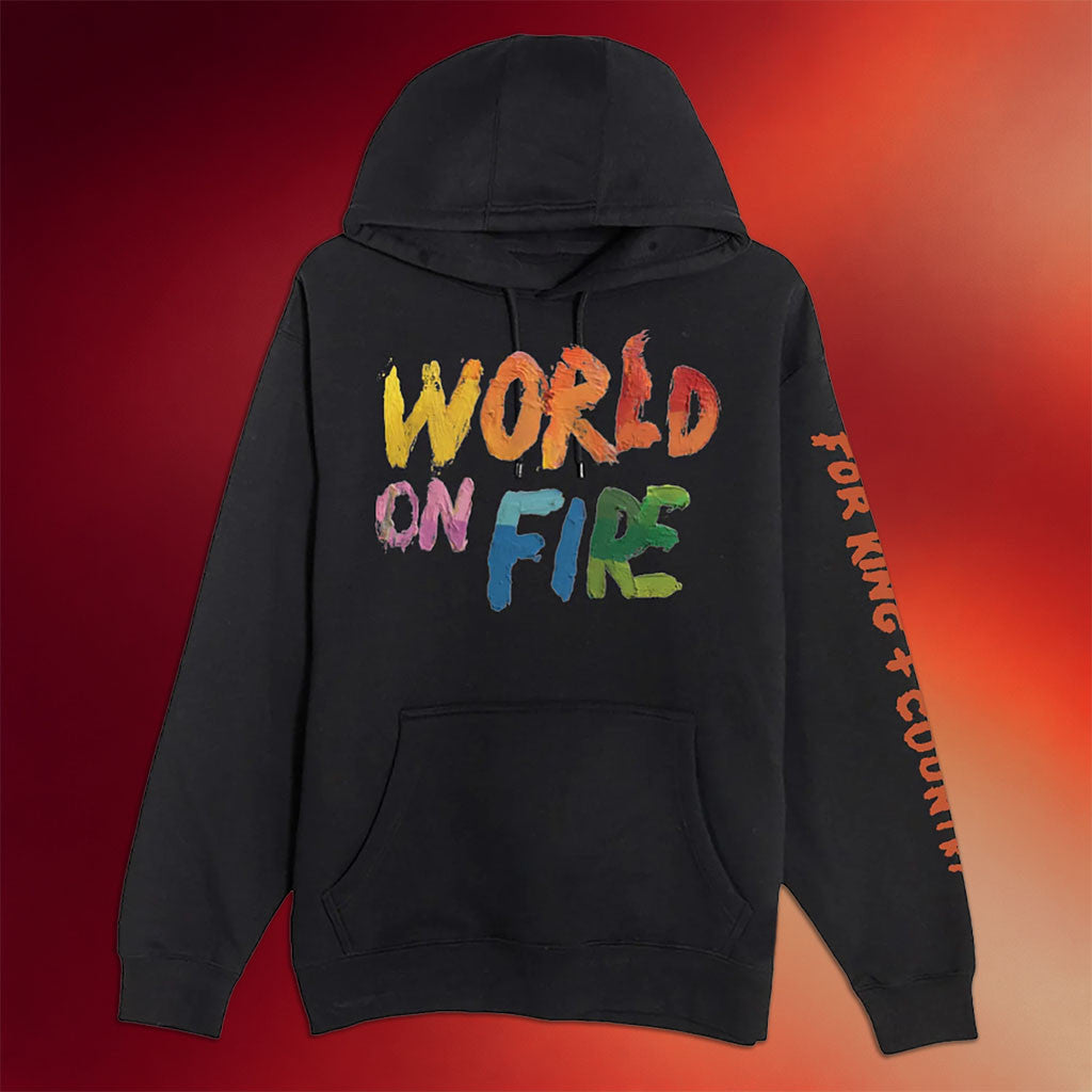 For King And Country Merch 2026 World On Fire Hoodie Black Music Gift Ideas For Guys - Merchluma