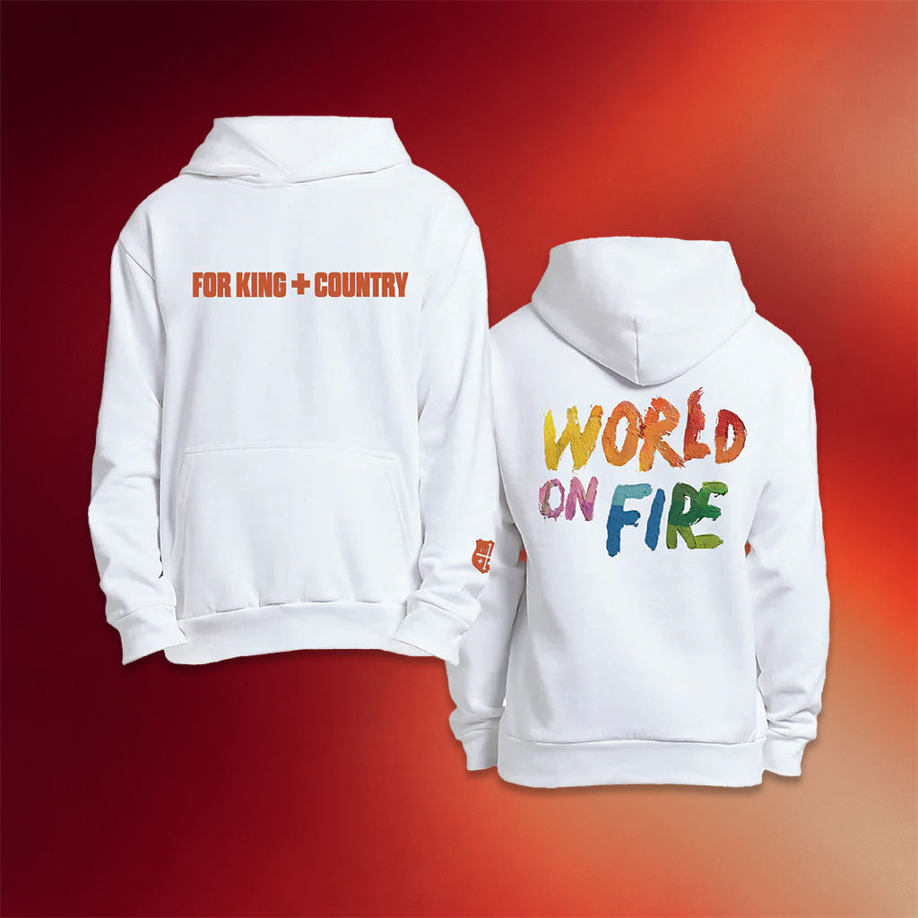 For King And Country Merch 2026 World On Fire Hoodie White Unique Gift For Friends - Merchluma