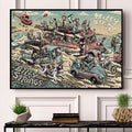 Billy Strings Merch Bethel New York 2026 Night 1 And 2 Combined Event Landscape Poster - Merchluma