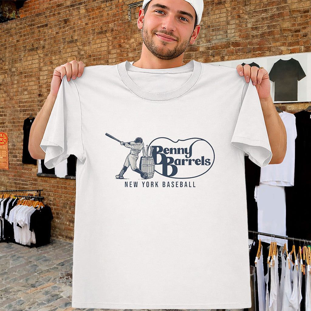 Benny Barrels Shirt Ben Rice NY Bronx Baseball T-Shirt White Best Gifts For Baseball Fans - Merchluma