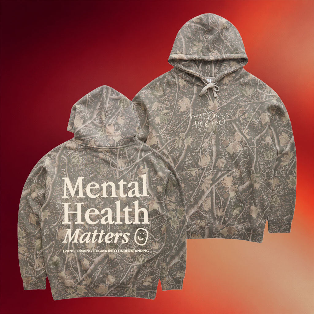 Happiness Project Merch 2026 Mental Health Matters Hoodie Camo Motivational Gift Ideas - Merchluma