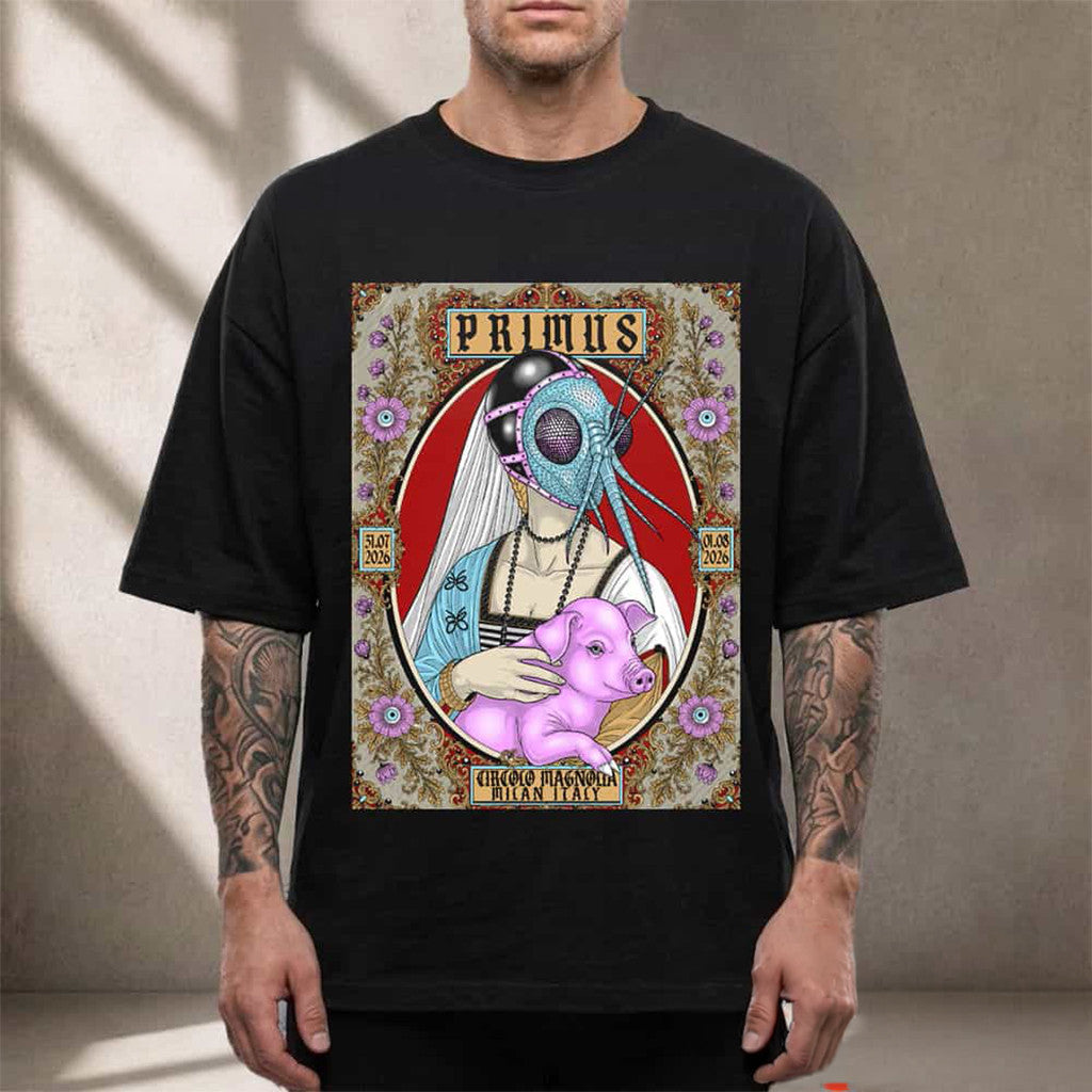 Primus Band Milan Italy 2026 Event Poster 2 Nights At Circolo Magnolia T-Shirt Primus Merch - Merchluma