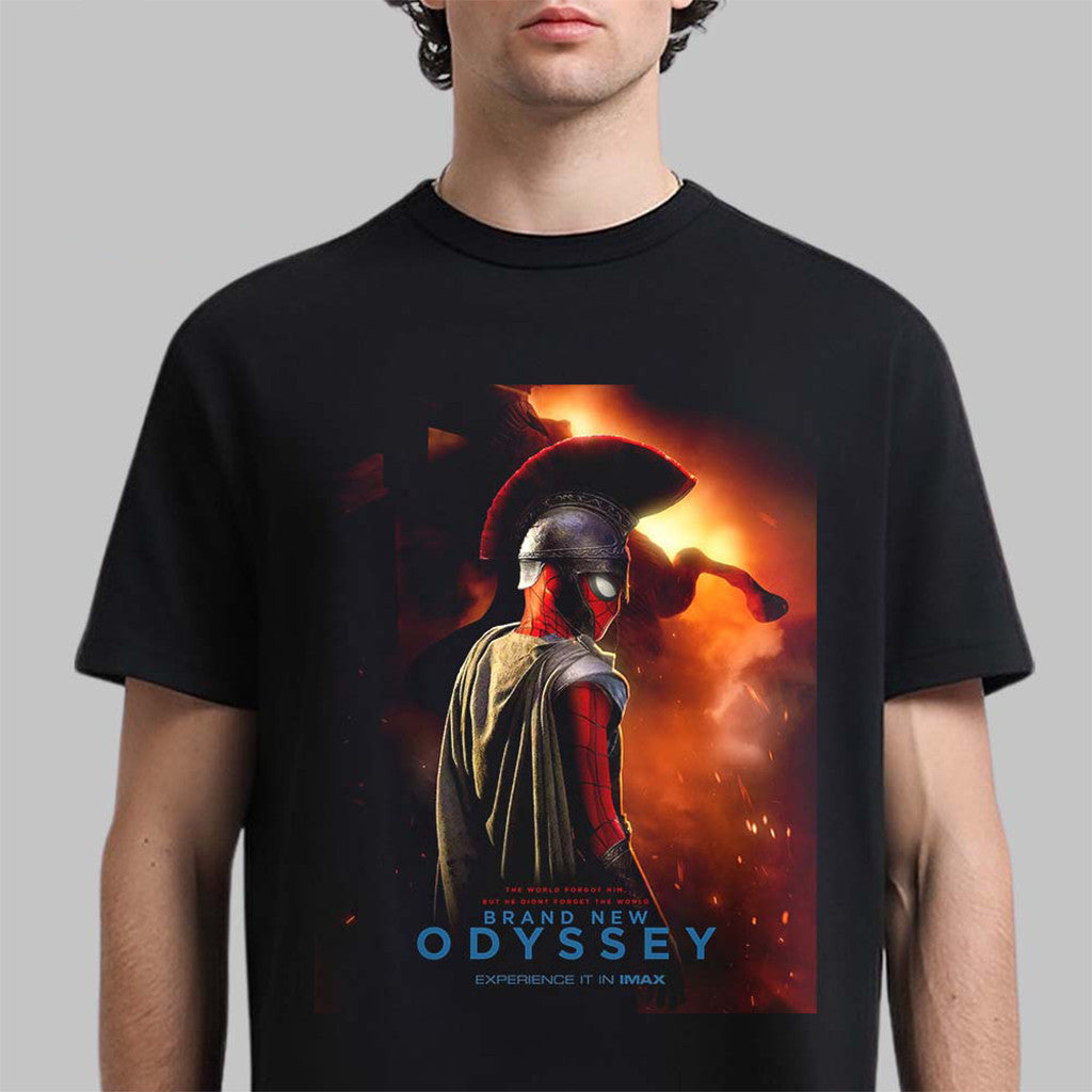 Tom Holland Merch The Odyssey X Spider-Man Brand New Day Brand New Odyssey T-Shirt Black - Merchluma