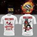 Guns N' Roses X NC State Football Merch GNR World Tour 2026 T-Shirt White Gift For Band Fans - Merchluma