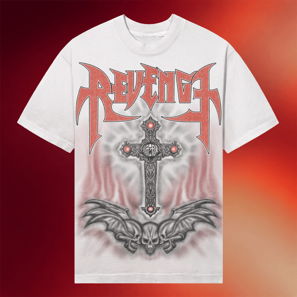 Revenge Merch 2026 Revenge Airbrush Metal T-Shirt Great Father's Day Presents - Merchluma