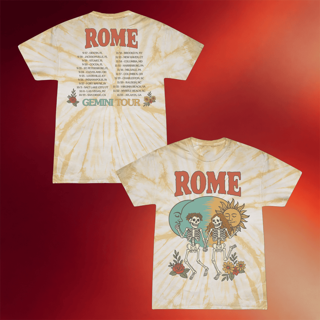 The Merch Collective Merch Rome Gemini Tour Tie Dye T-Shirt Gifts For Rome Band Fans - Merchluma