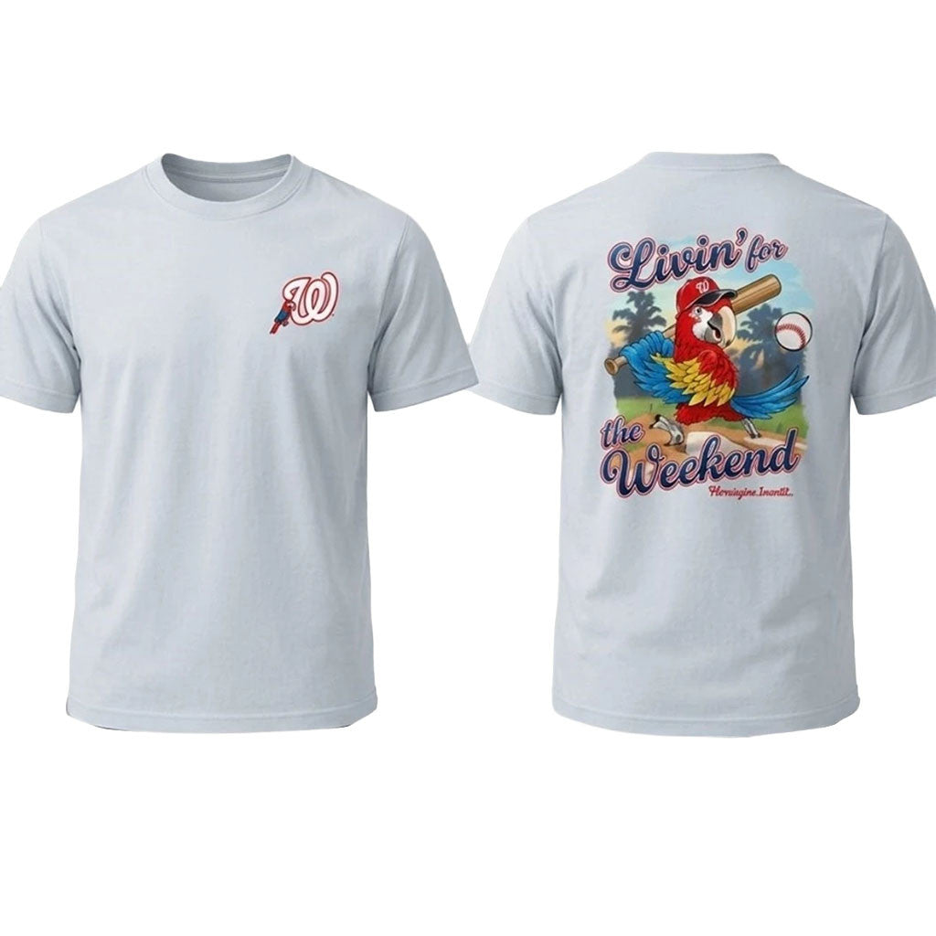 Washington Nationals Margaritaville T-Shirt Livin For The Weekend Shirt Nationals Merch Gifts - Merchluma