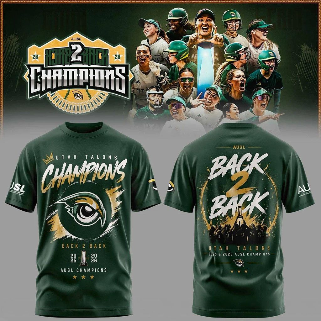 Utah Talons Back To Back 2026 Champions Shirt Utah Talons Merch Best Gift For Softball Fans - Merchluma