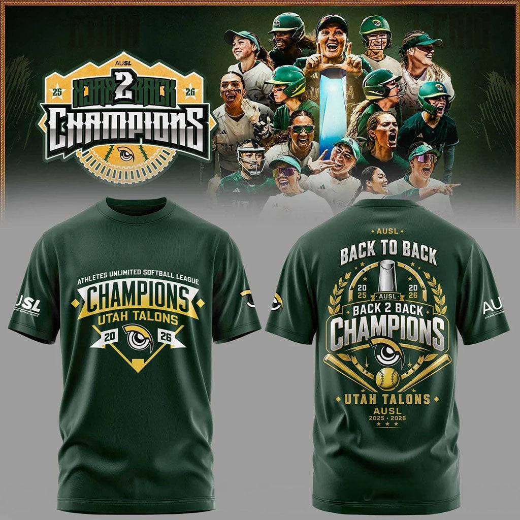 Utah Talons Back To Back 2026 Champions Shirt Utah Talons Merch Softball Fan Apparel Best Gifts - Merchluma