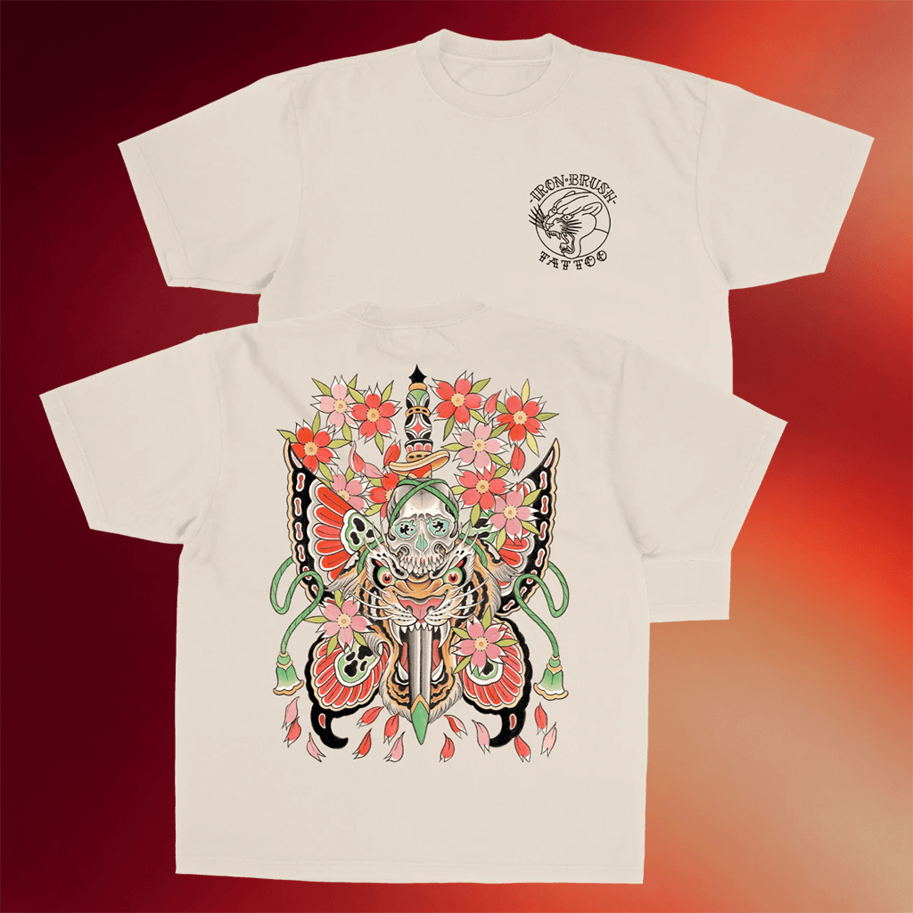 Relentless Merch 2026 Butterfly Skull T-Shirt Iron Brush Tattoo Shirt Gifts For Friends - Merchluma