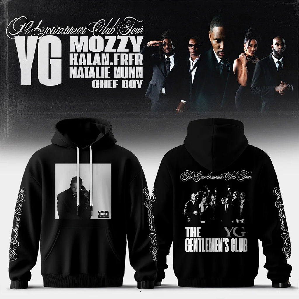 YG Merch The Gentlemen's Club Tour 2026 Hoodie Black Gifts For Rap Fans - Merchluma