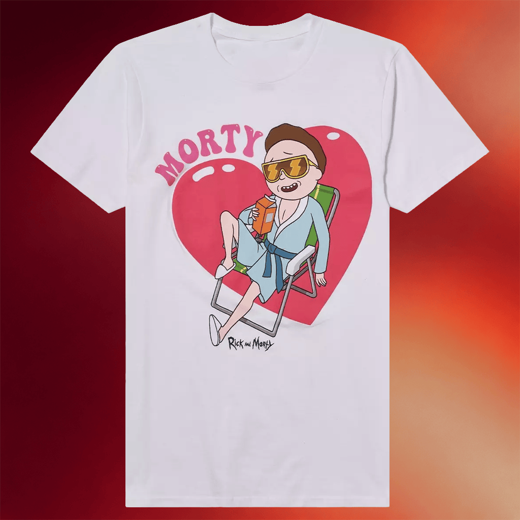 Rick And Morty Merch Rick And Morty Heart Morty Boyfriend Fit Girls T-Shirt Gifts For Brother - Merchluma