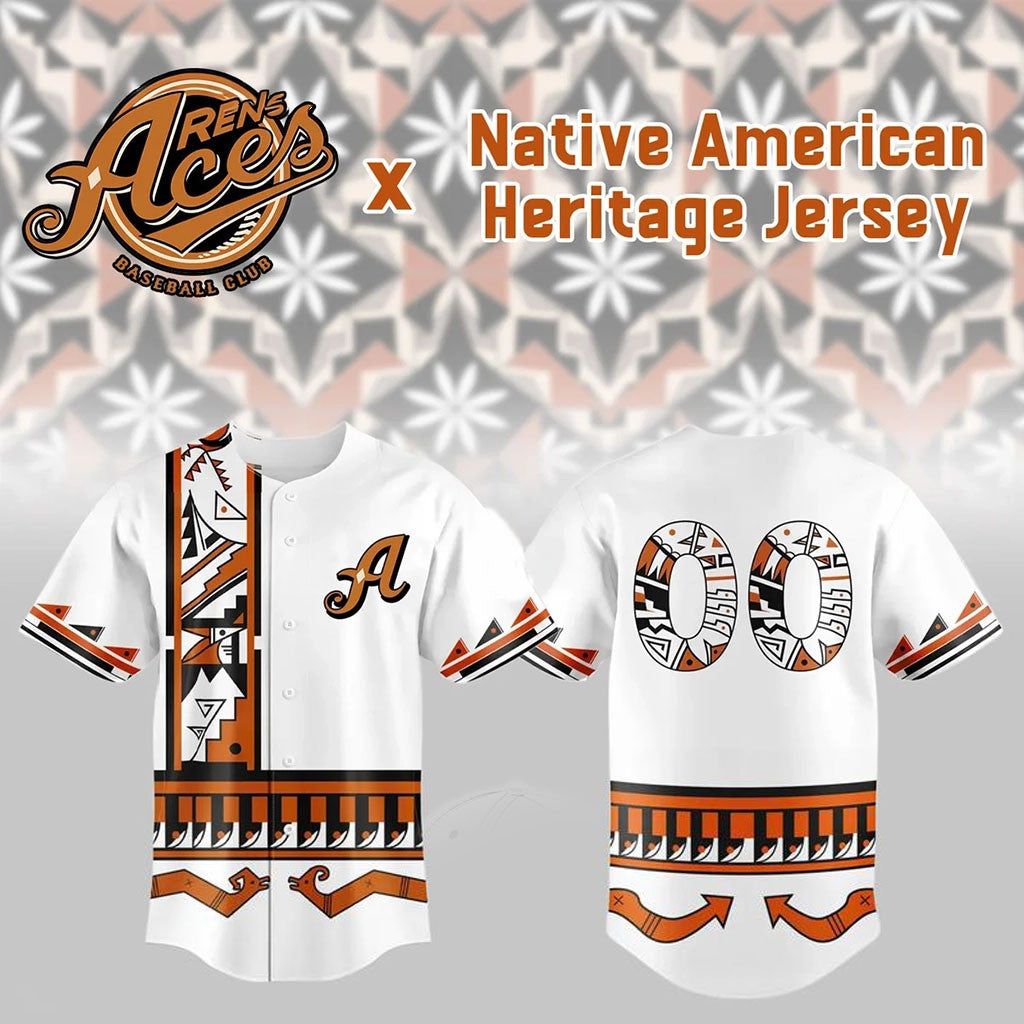 Personalized Reno Aces Native American Heritage Night Jersey Reno Aces Merch Baseball Fan Gifts - Merchluma