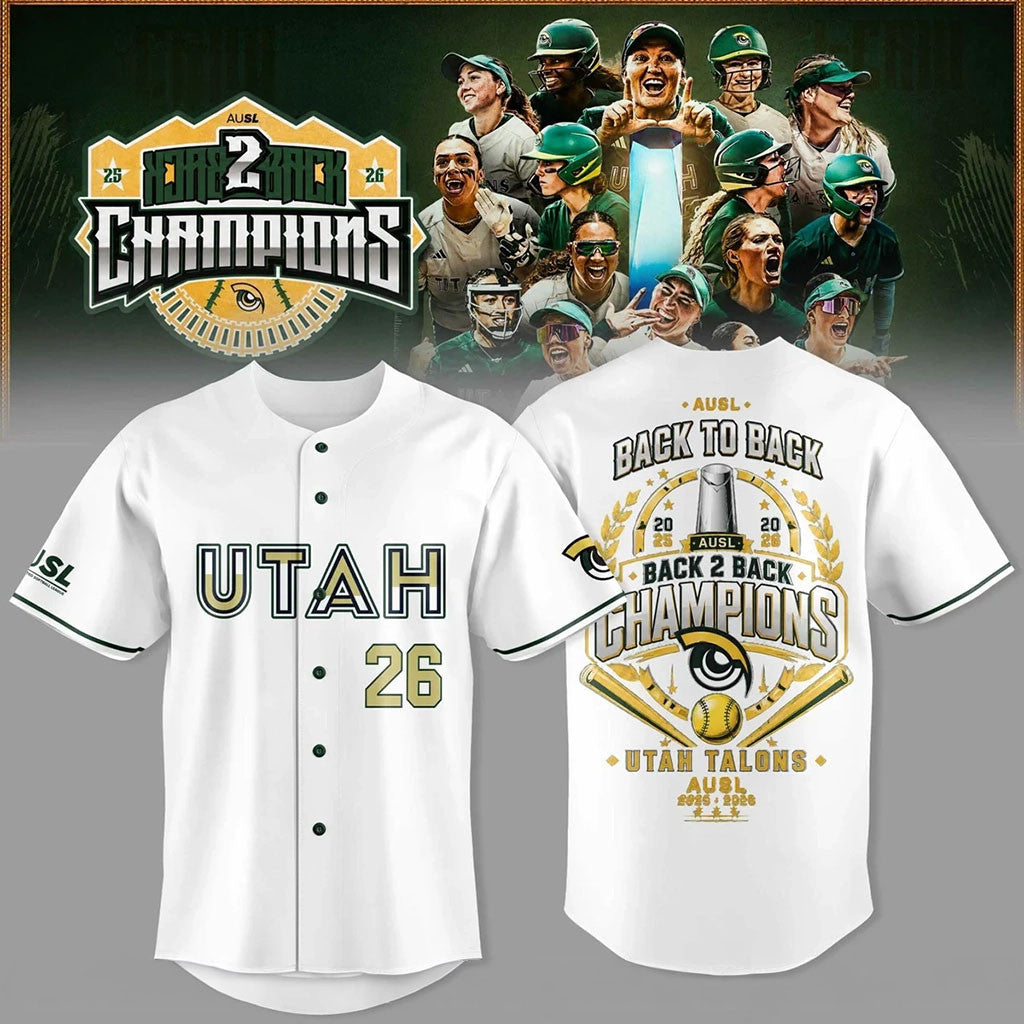 Utah Talons Back To Back 2026 Champions Jersey Utah Talons Merch Present For Softball Fans - Merchluma