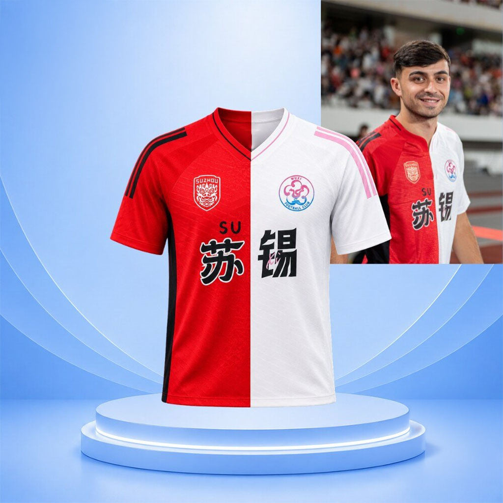 Pedri Suzhou Wuxi Split Soccer Jersey Cool Half And Half Shirt Pedri Merch Fan Gifts - Merchluma