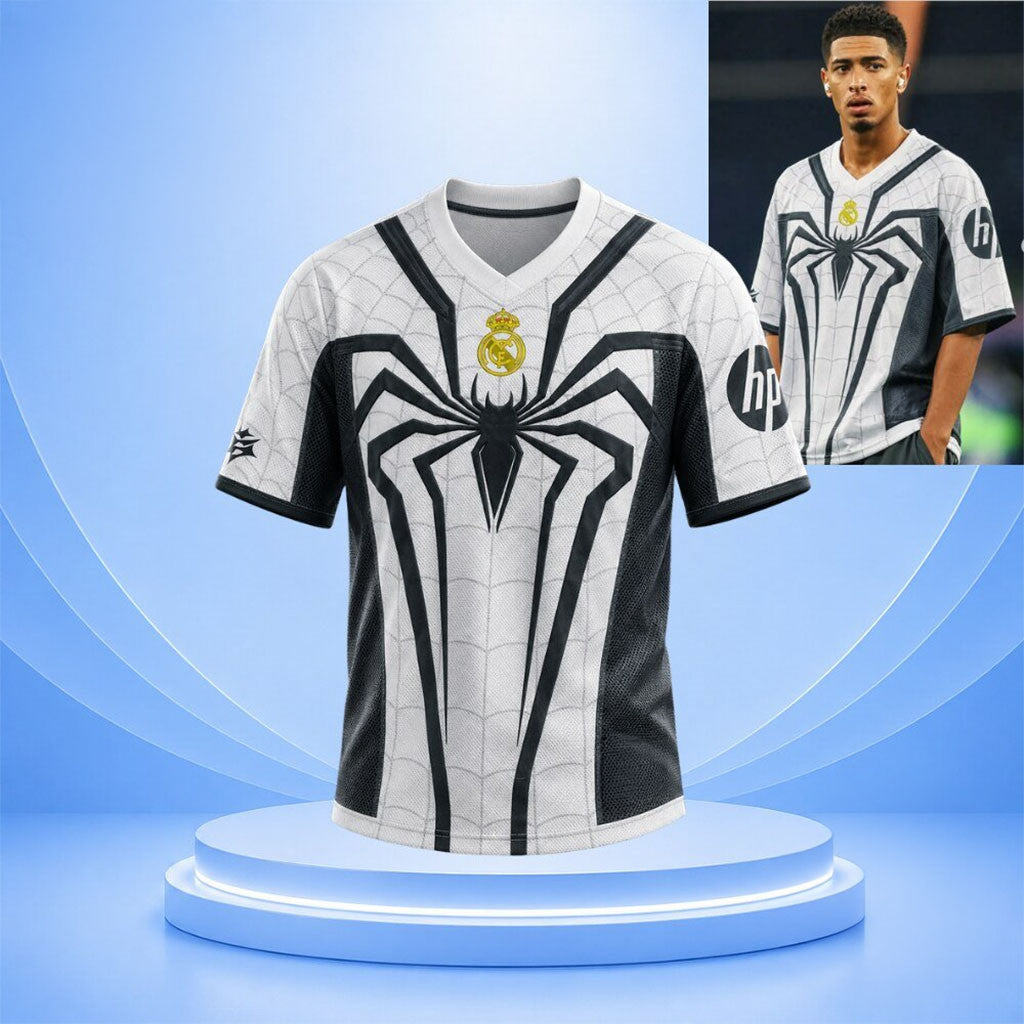 Spiderman X Real Madrid Spider Man Brand New Day Jersey Shirt Movie Fan Apparel Him Gifts - Merchluma