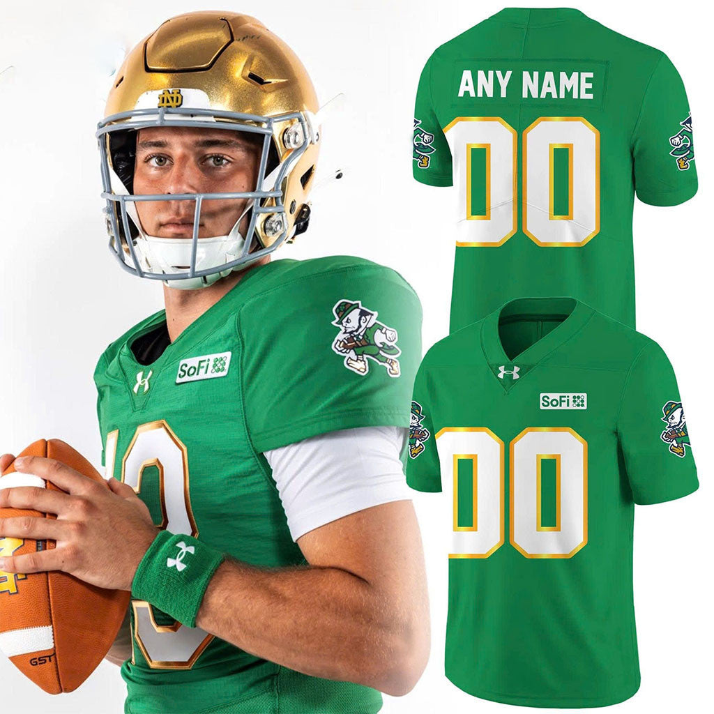 Personalized Notre Dame Fighting Irish Green Football Jersey Best Gifts For Football Fans - Merchluma