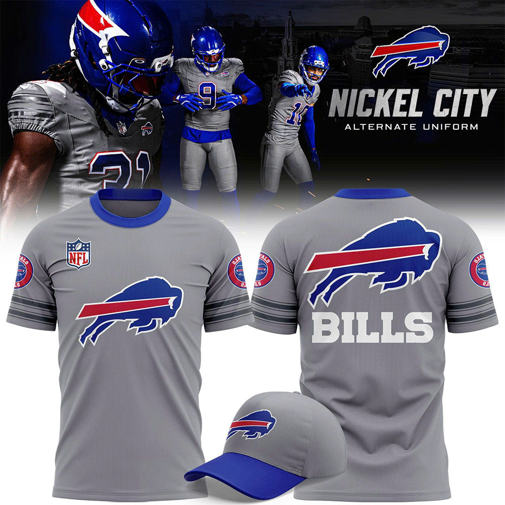 Buffalo Bills Nickel City Alternate Shirt Gray Buffalo Bills Merch Present For Football Fans - Merchluma