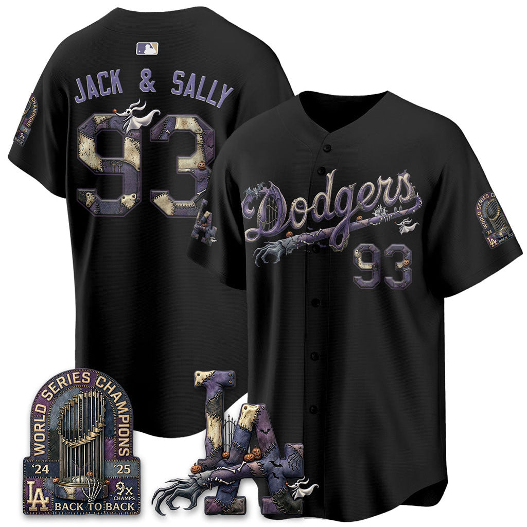 Los Angeles Dodgers X The Nightmare Before Christmas Jersey Dodgers Merch Halloween Gifts - Merchluma