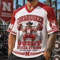 Nebraska Cornhuskers Merch 2026 Cornhuskers Built Husker Strong V-Neck Jersey Workout Gifts - Merchluma