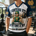 Notre Dame Fighting Irish Merch 2026 Fighting Fit Resting A Bit V-Neck Jersey Best Fitness Gift - Merchluma
