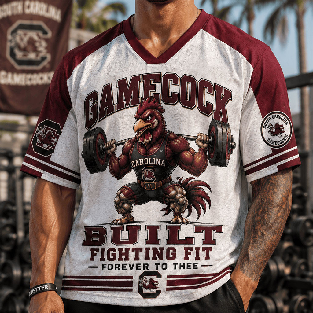 South Carolina Gamecocks Merch 2026 Gamecock Built Fighting Fit V-Neck Jersey Gift For Fans - Merchluma