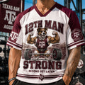 Texas A And M Aggies Merch 2026 12th Man Strong Second Set Later V-Neck Jersey Sport Fan Gifts - Merchluma