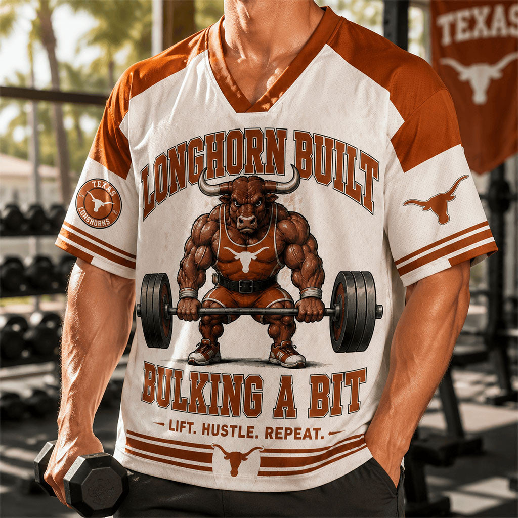 Texas Longhorns Merch 2026 Longhorn Built Bulking A Bit V-Neck Jersey Gift For Brothers - Merchluma