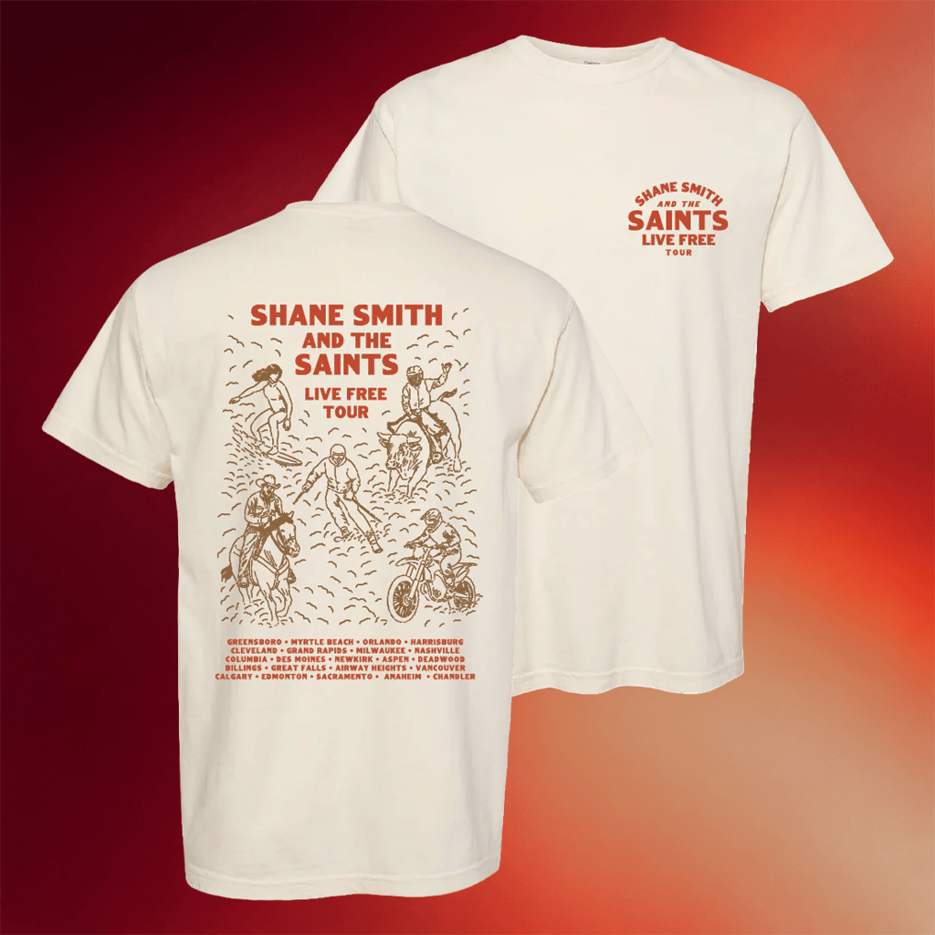 Shane Smith And The Saints Merch 2026 Live Free Tour T-Shirt Gifts For Band Fans - Merchluma