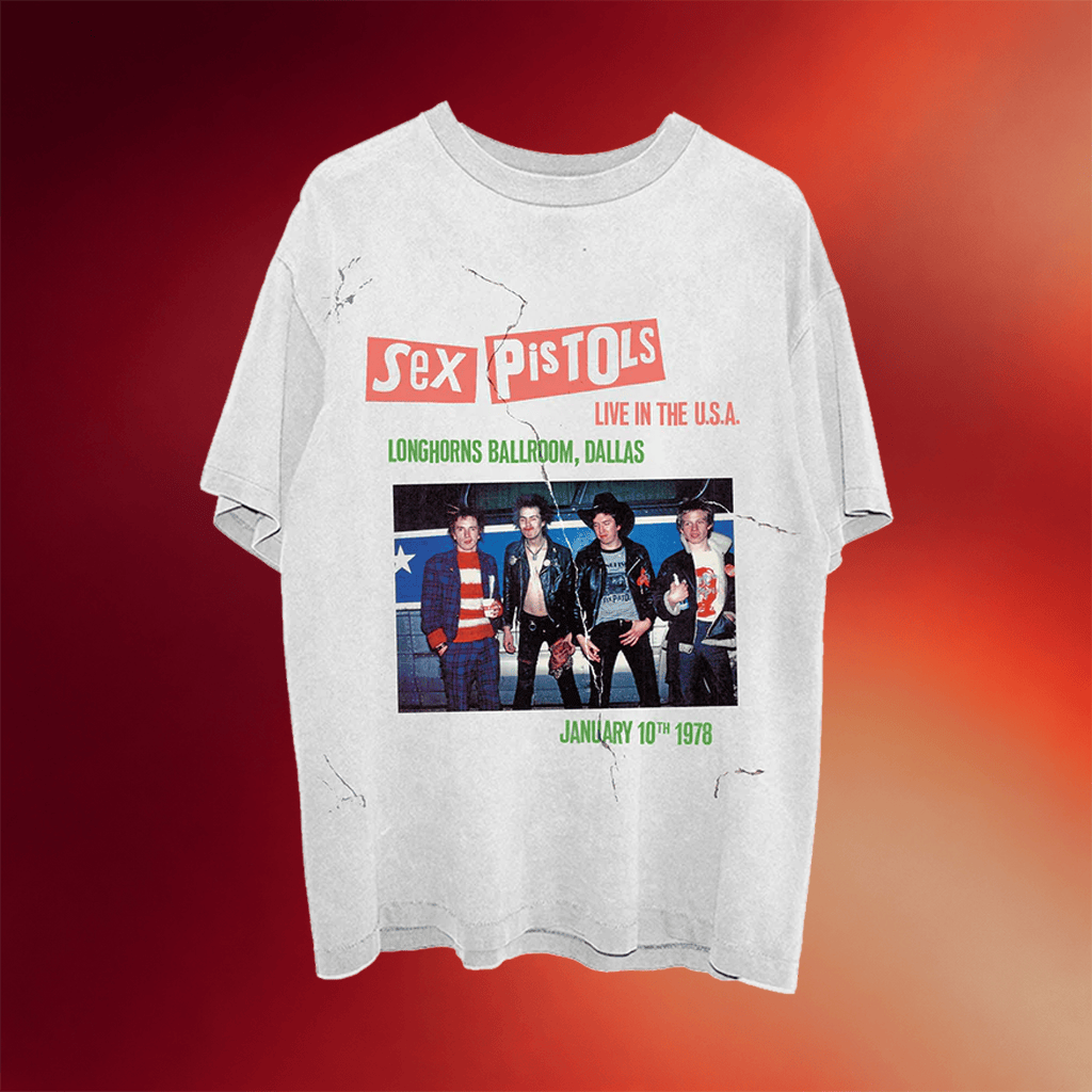 Sex Pistols Merch Live In The USA 78 Dallas T-Shirt Gifts For Band Fans - Merchluma