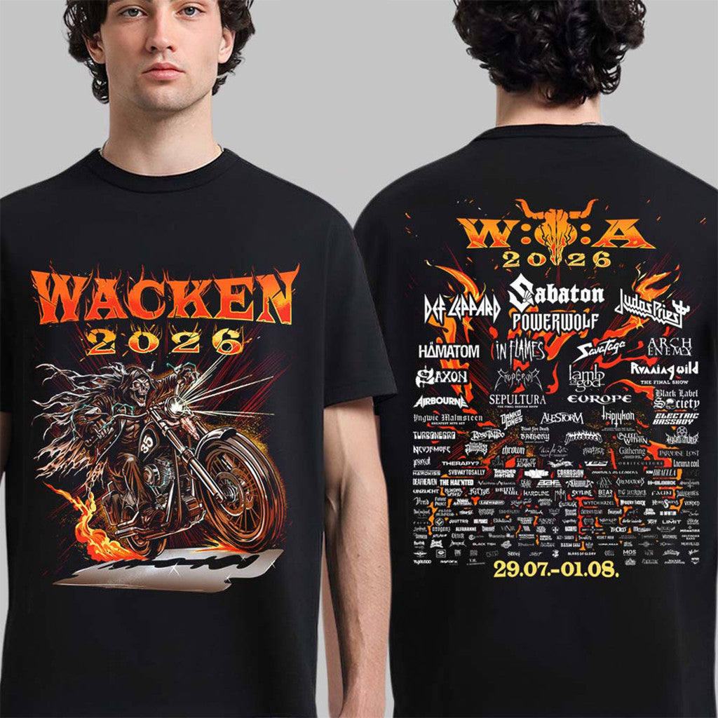 Wacken Open Air 2026 Festival The Anniversary Hell Rider T-Shirt Wacken Open Air Merch - Merchluma