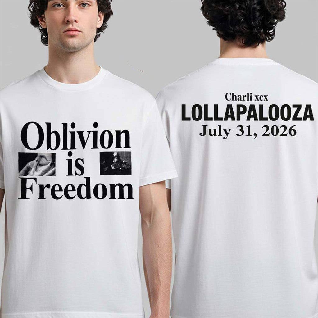 Charli XCX Lollapalooza Chicago 2026 Shirt Oblivion Is Freedom T-Shirt Gifts For Fans - Merchluma