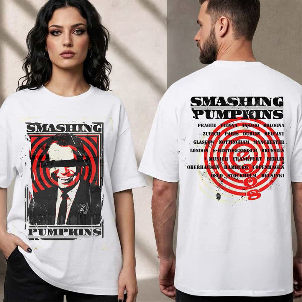 The Smashing Pumpkins SP Chicago Pop Up Merch 2026 Cities Venue Tour 2008 T-Shirt White - Merchluma
